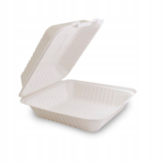 Jednorazový riad - Jednokomorové trstinové menu boxy 22x20x7,5cm 50 ks